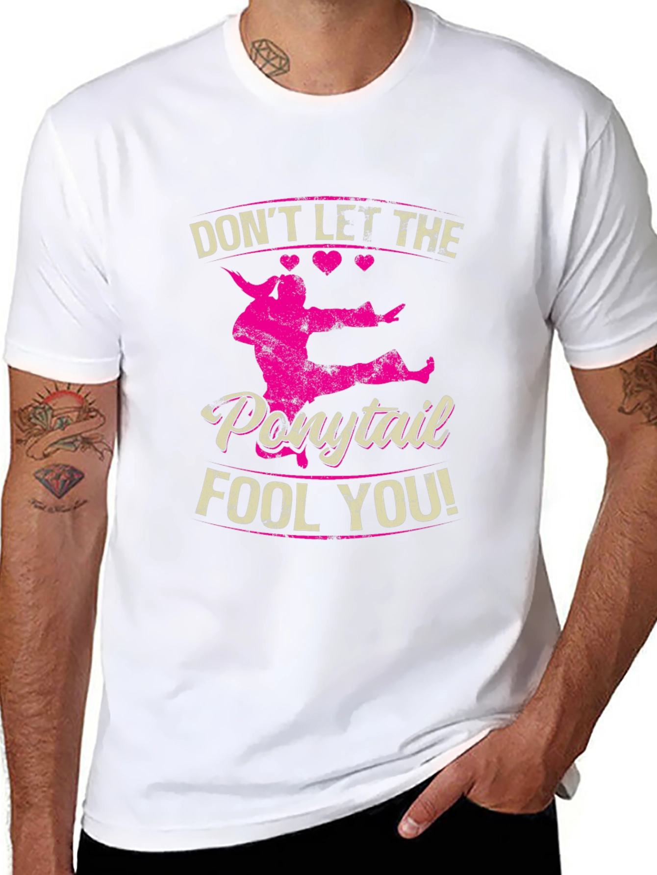 Dont Let The Ponytail Fool You Black T-Shirt