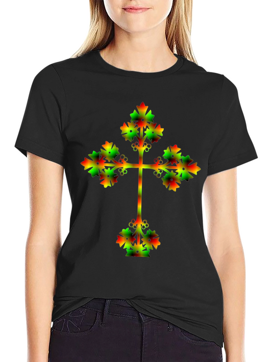 Rasta Cross Graphic Tee - Reggae Style Shirt