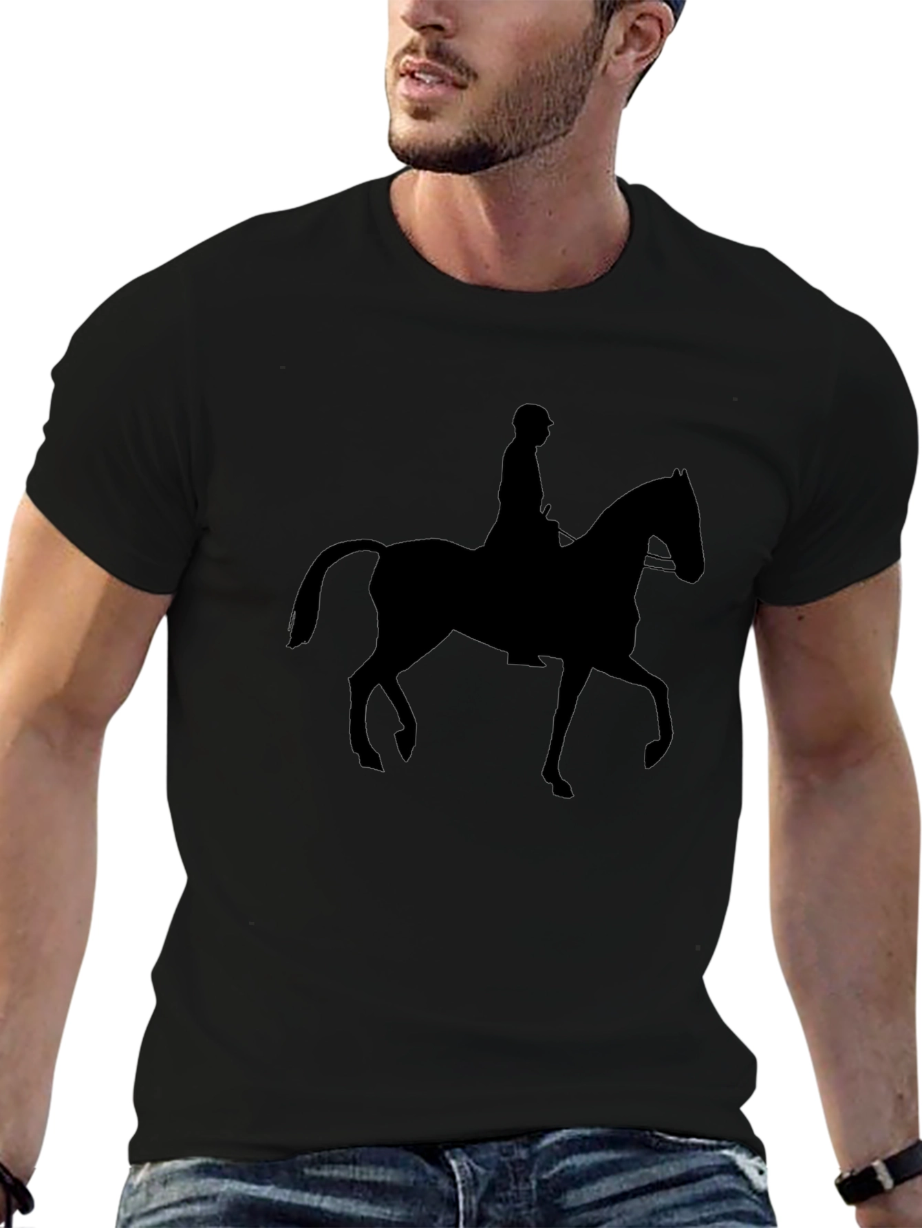 Equestrian Silhouette Black T-Shirt