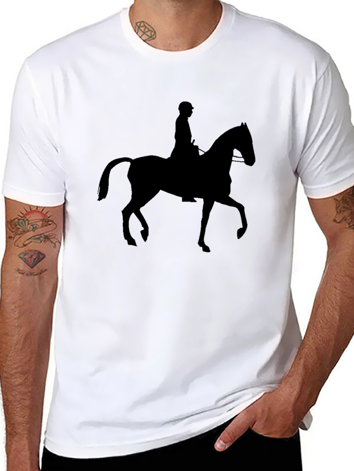 Equestrian Silhouette Black T-Shirt