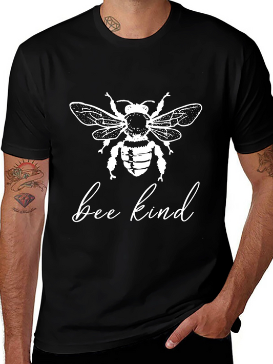 Bee Kind Graphic Tee - Black Cotton T-Shirt