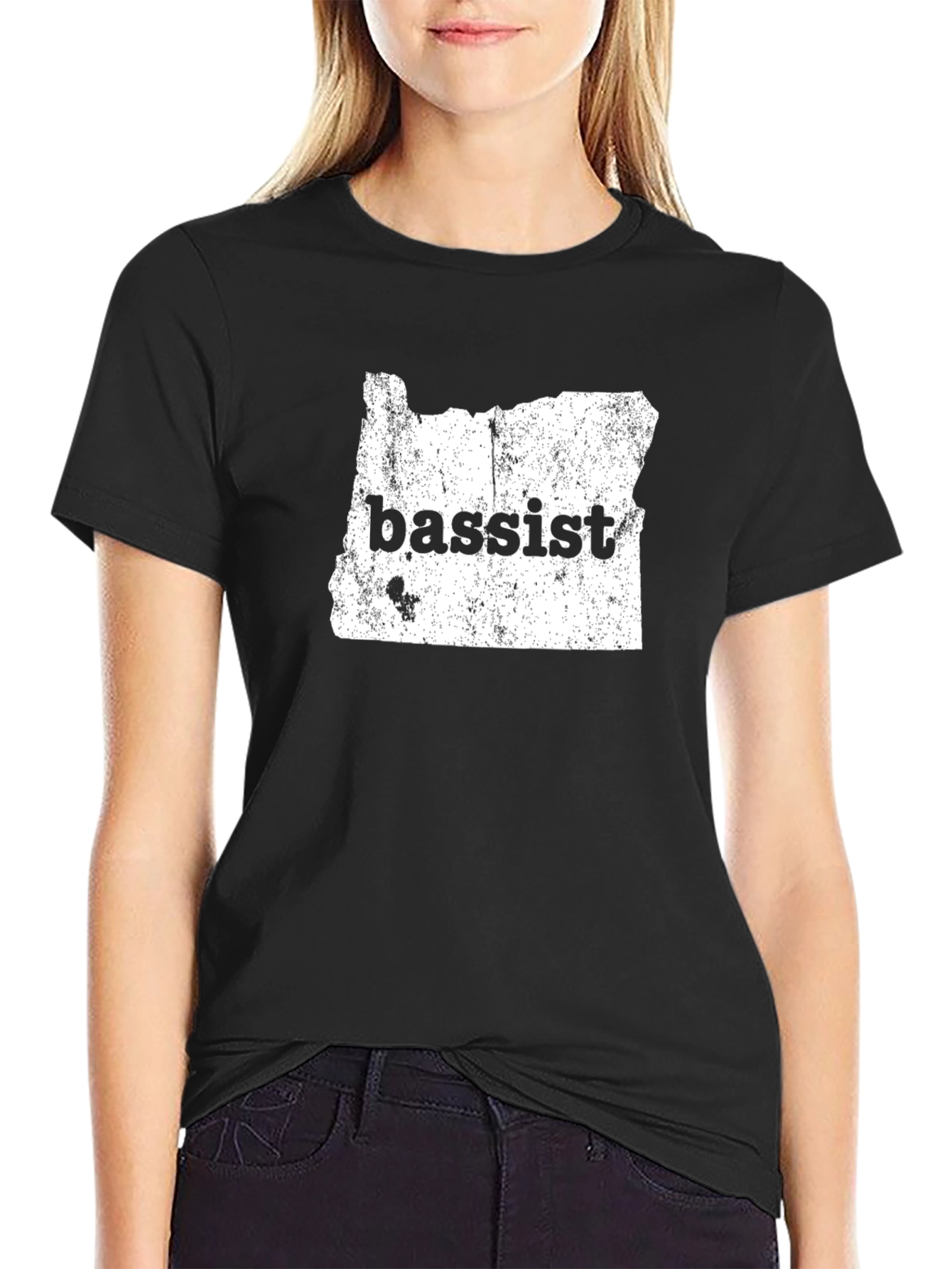 Oregon Bassist Graphic Tee - Black Cotton T-Shirt