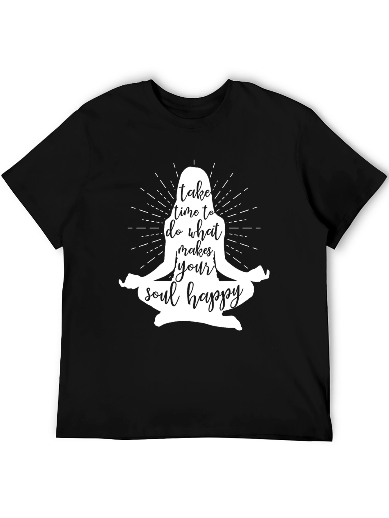 Soul Happy Graphic Tee - Meditating Yoga Shirt