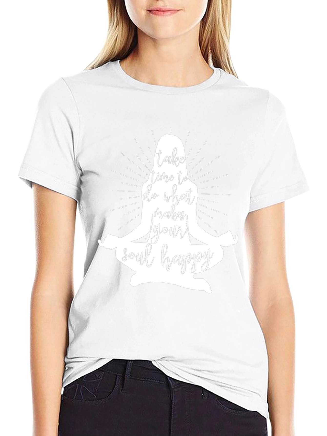 Soul Happy Graphic Tee - Meditating Yoga Shirt