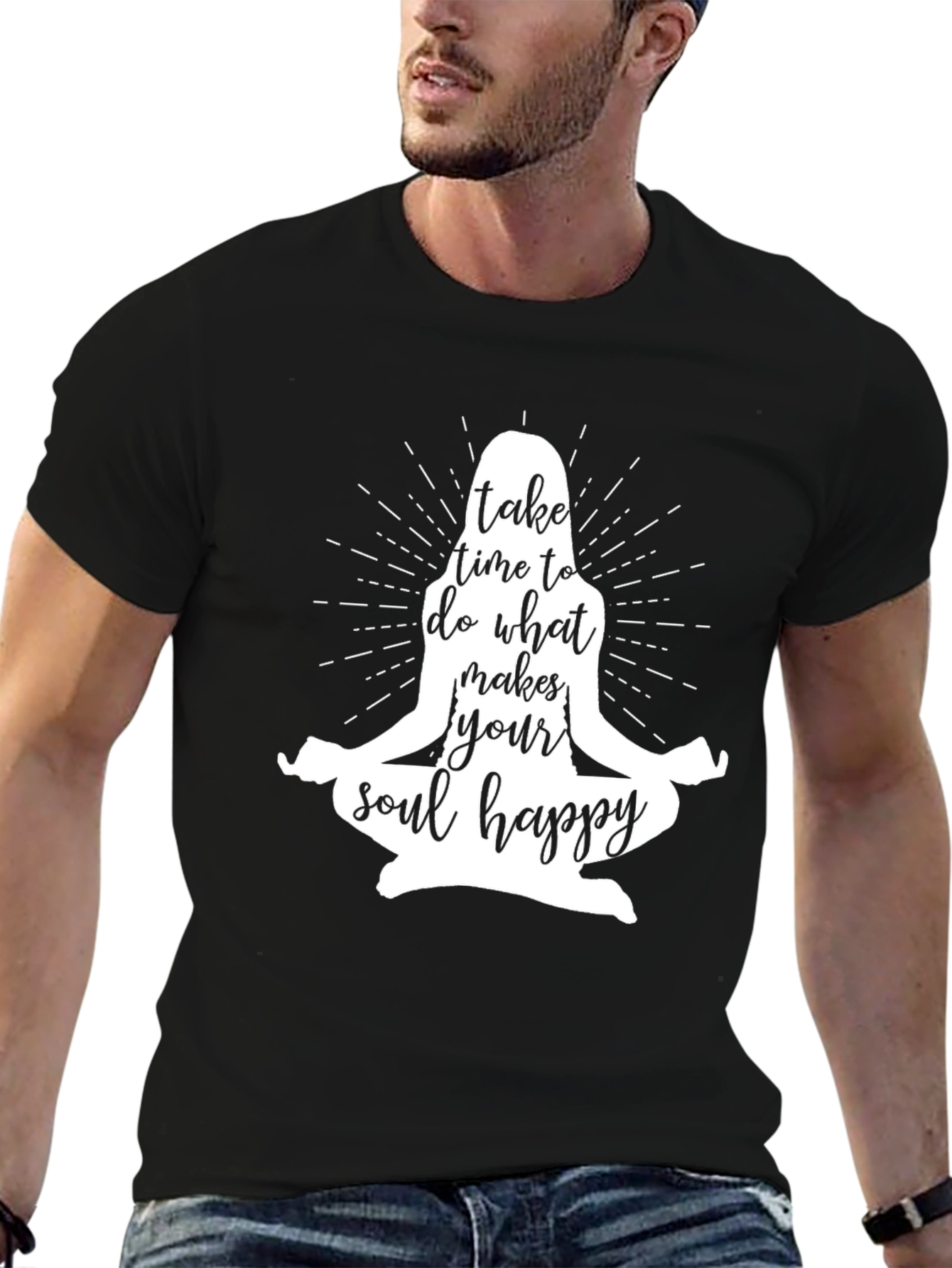Soul Happy Graphic Tee - Meditating Yoga Shirt