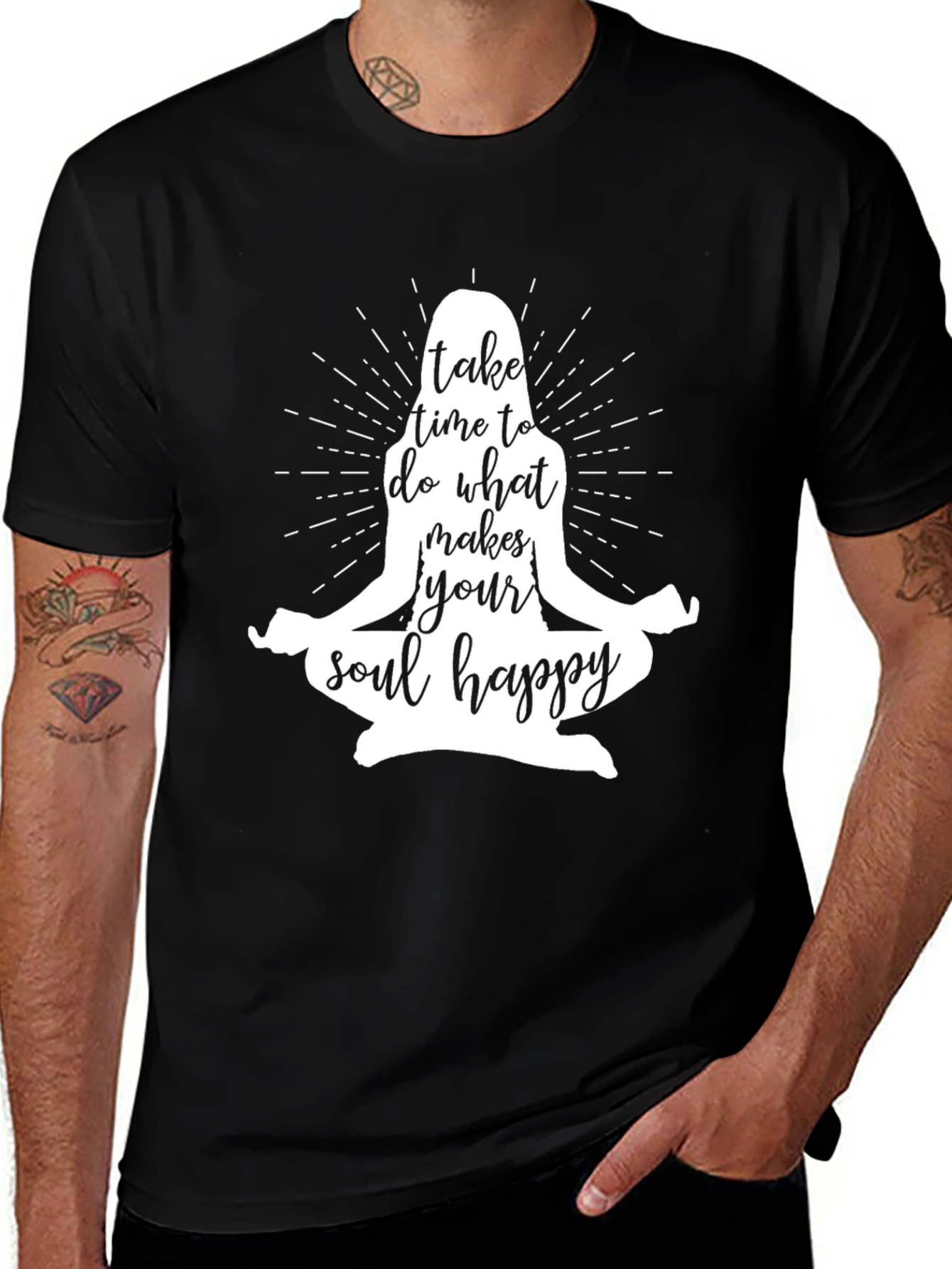Soul Happy Graphic Tee - Meditating Yoga Shirt
