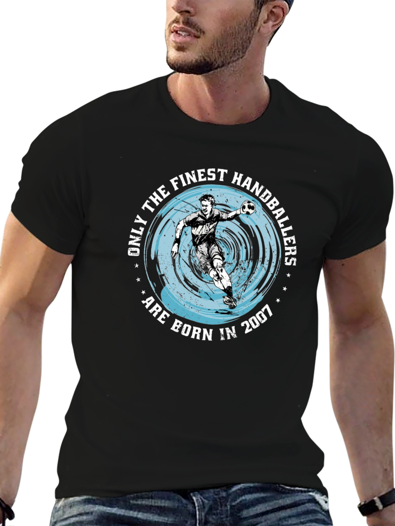 Finest Handballers Born in 2007 Black T-Shirt