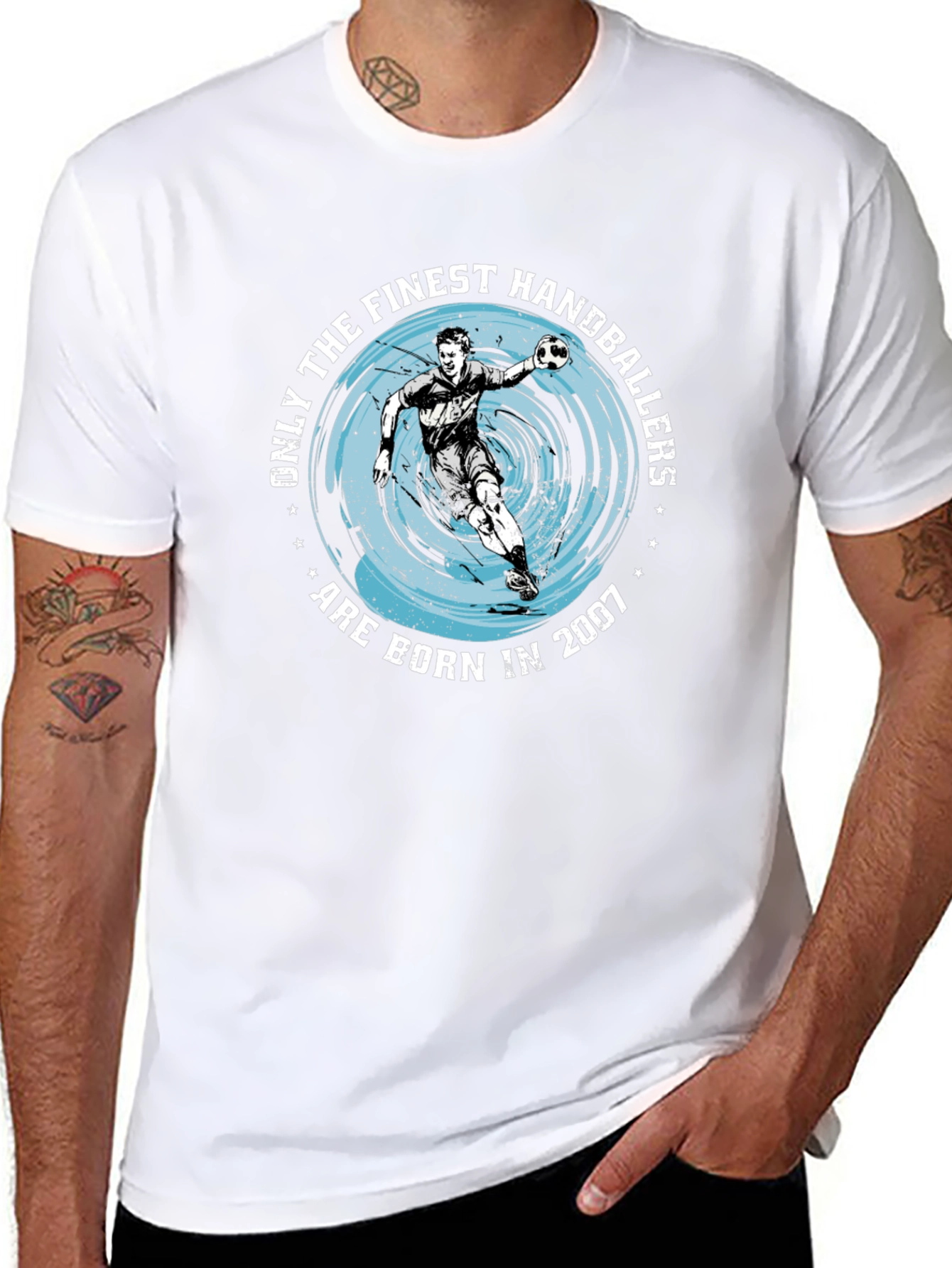 Finest Handballers Born in 2007 Black T-Shirt